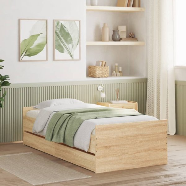 Giroletto Con Cassetti Rovere Sonoma 75x190 Cm Small Single