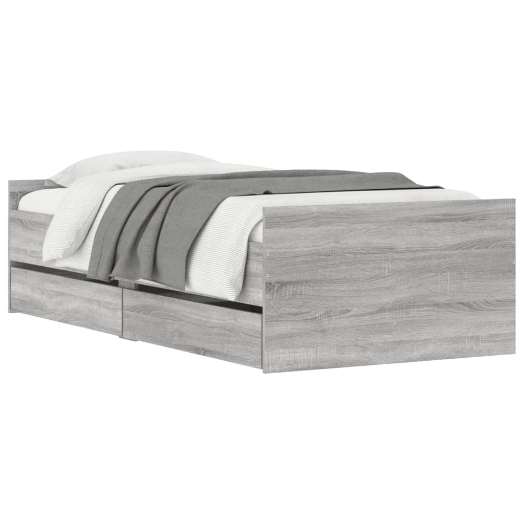 Giroletto Con Cassetti Grigio Sonoma 75x190 Cm Small Single - Image 4