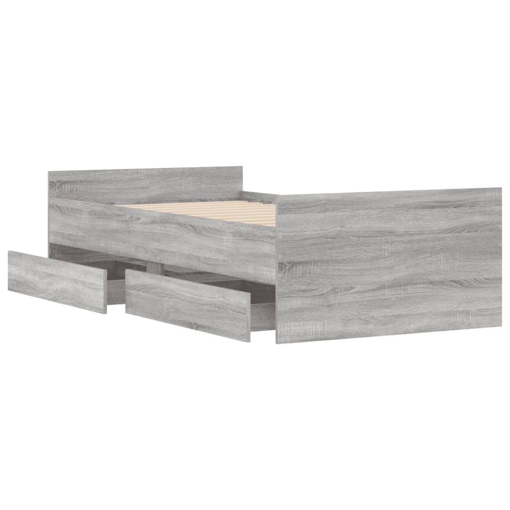 Giroletto Con Cassetti Grigio Sonoma 75x190 Cm Small Single - Image 5