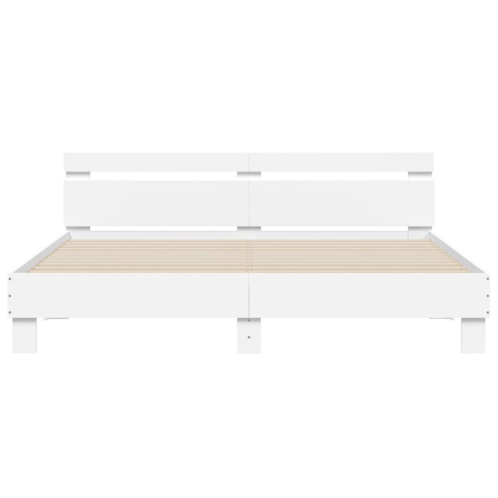 Giroletto Con Testiera Bianco 200x200 Cm In Legno Multistrato - Image 5
