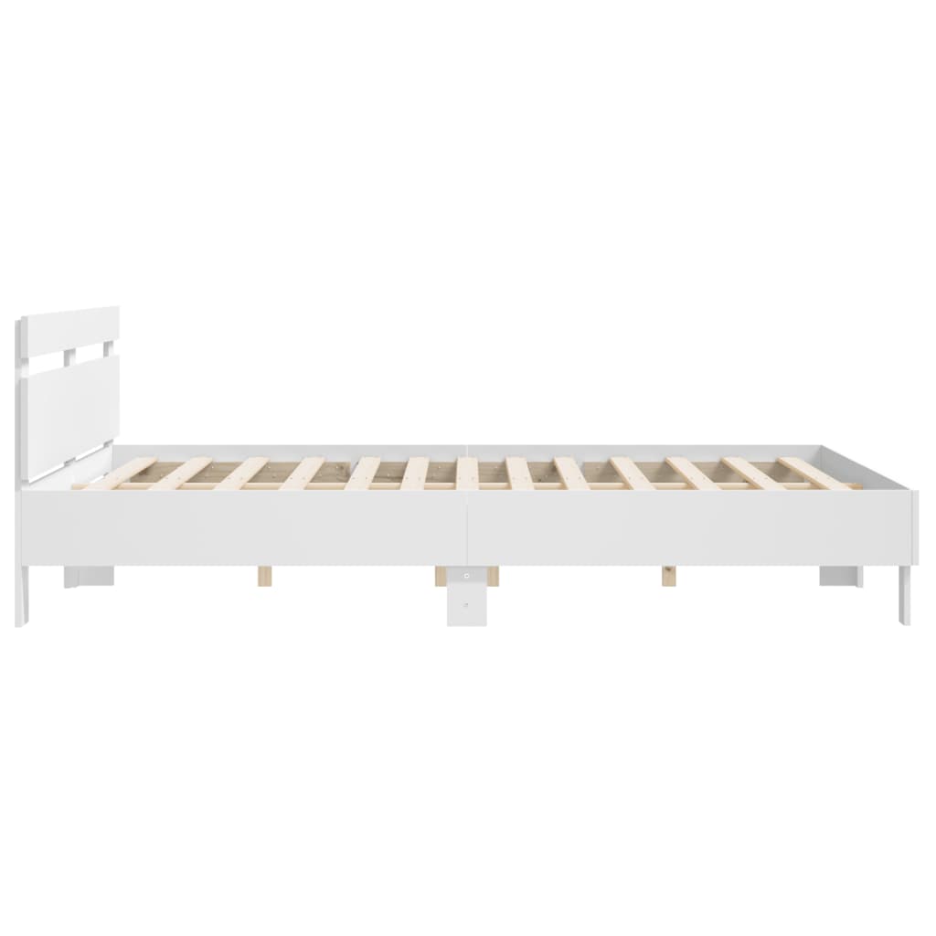 Giroletto Con Testiera Bianco 200x200 Cm In Legno Multistrato - Image 6