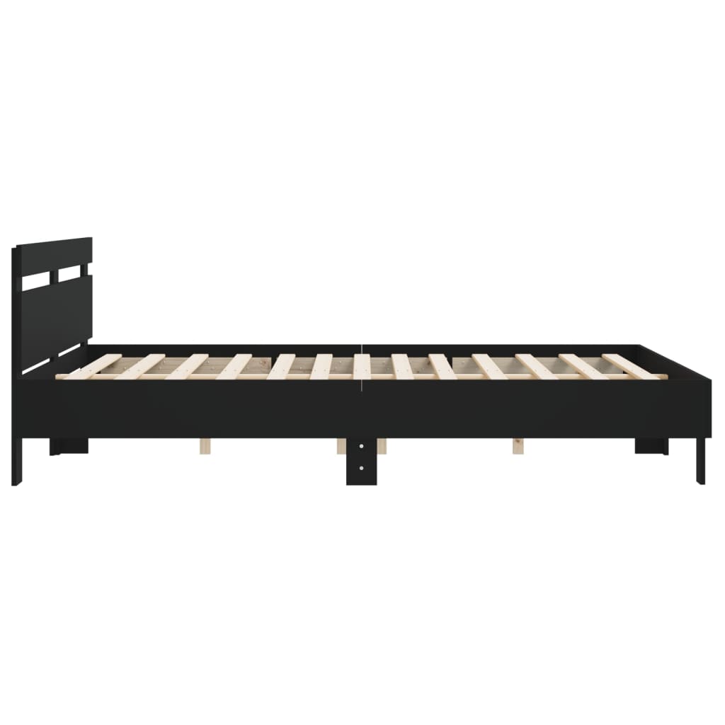 Giroletto Con Testiera Nero 200x200 Cm In Legno Multistrato - Image 6