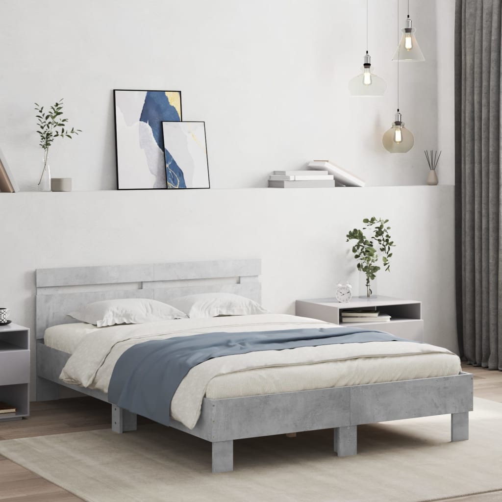Giroletto Testiera Grigio Cemento 120x200 Cm Legno Multistrato