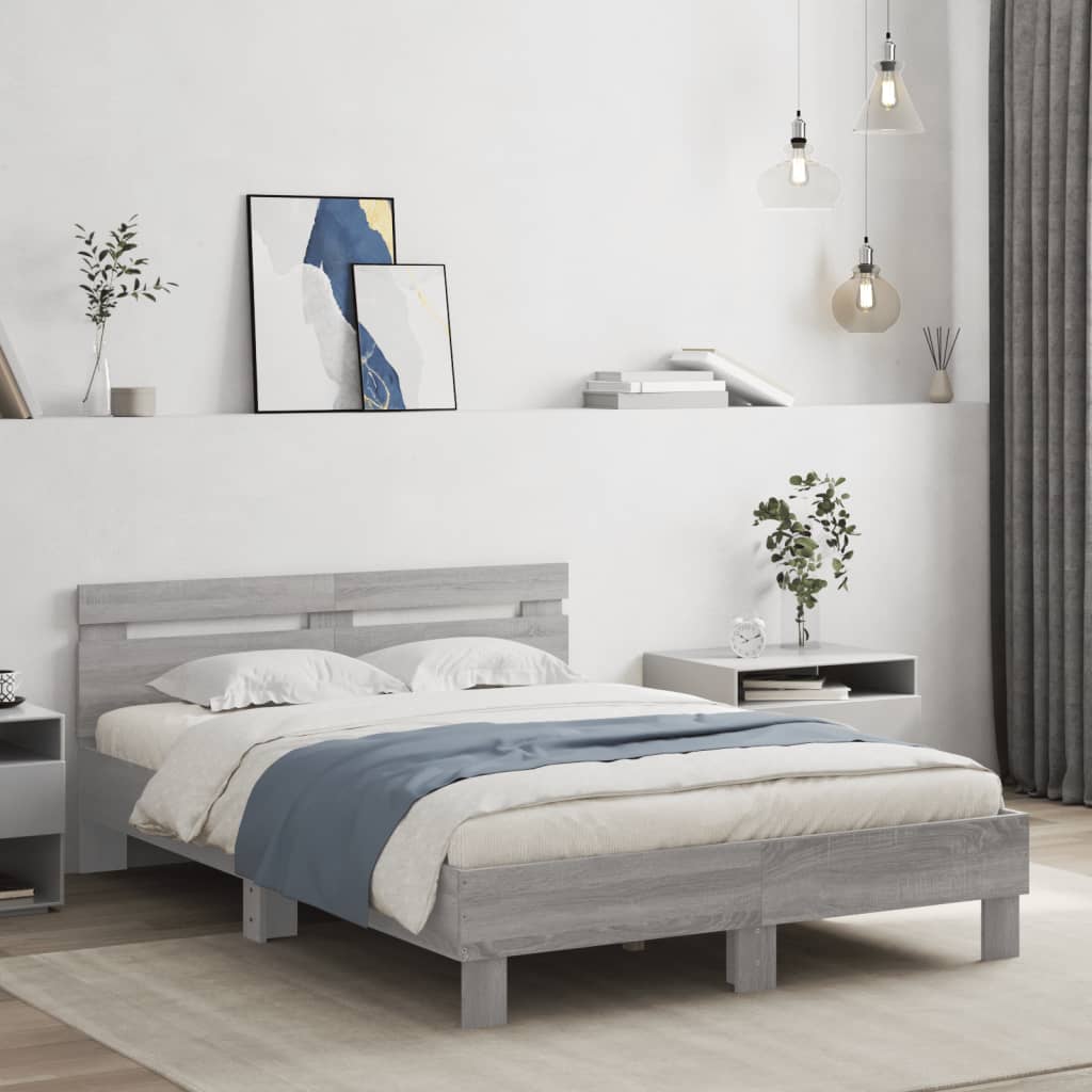 Giroletto Testiera Grigio Sonoma 120x200 Cm Legno Multistrato