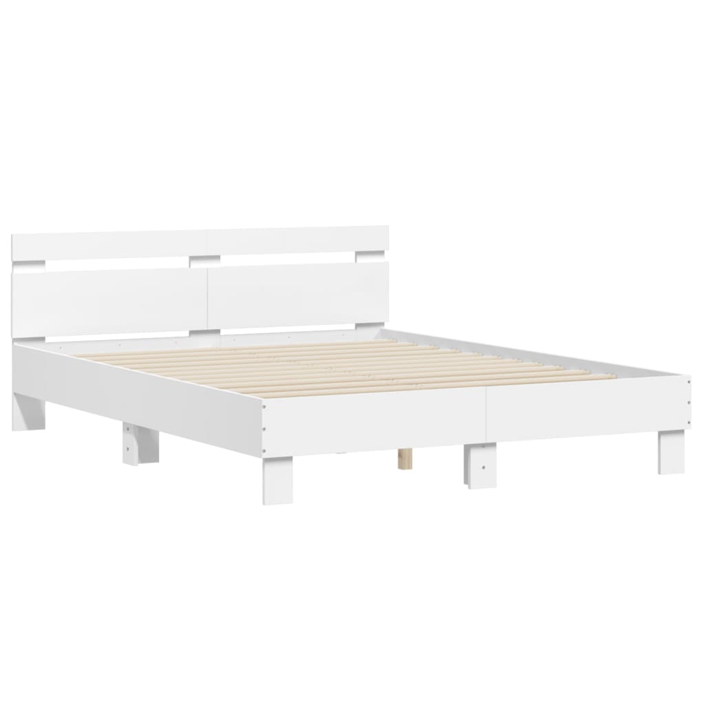 Giroletto Con Testiera Bianco 140x190 Cm In Legno Multistrato - Image 3