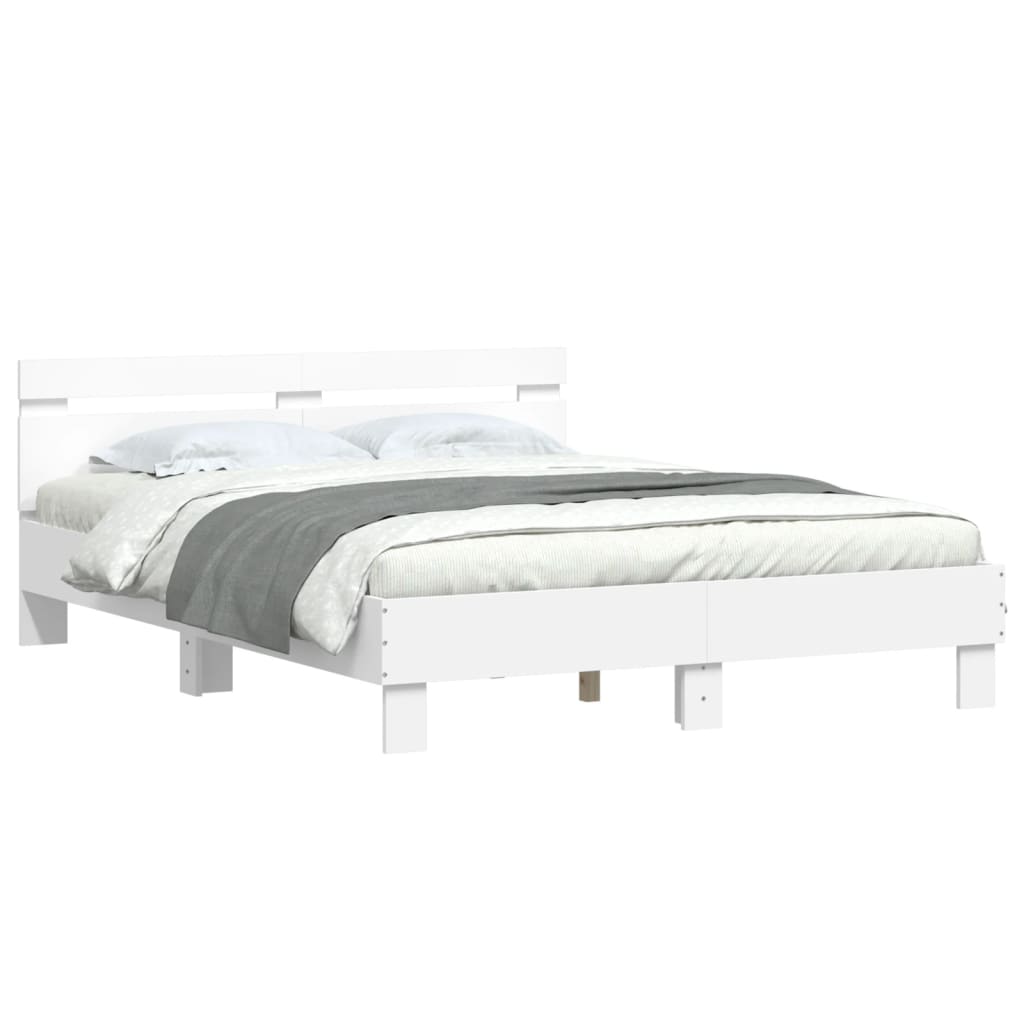 Giroletto Con Testiera Bianco 140x190 Cm In Legno Multistrato - Image 4