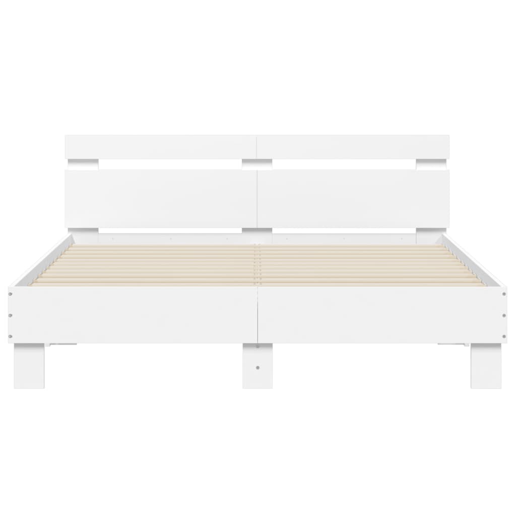 Giroletto Con Testiera Bianco 140x190 Cm In Legno Multistrato - Image 5