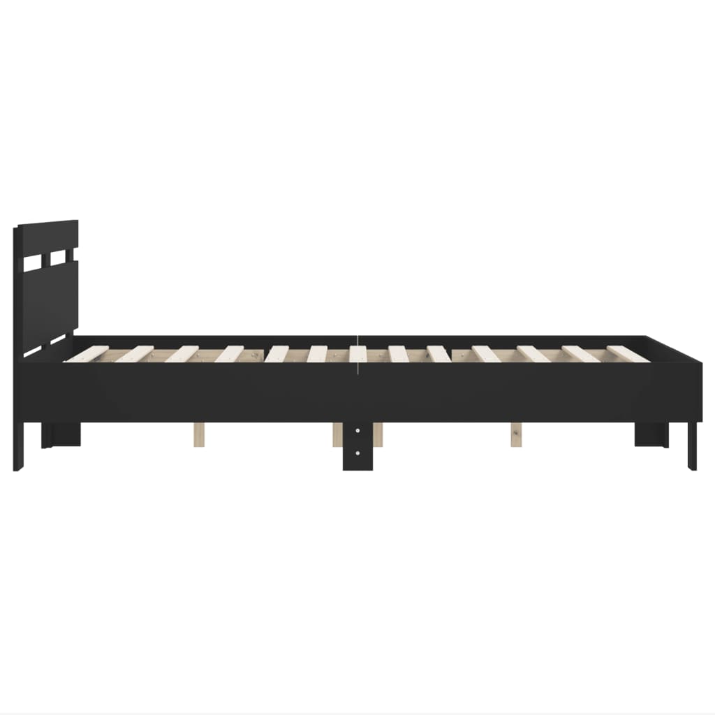 Giroletto Con Testiera Nero 135x190 Cm In Legno Multistrato - Image 6