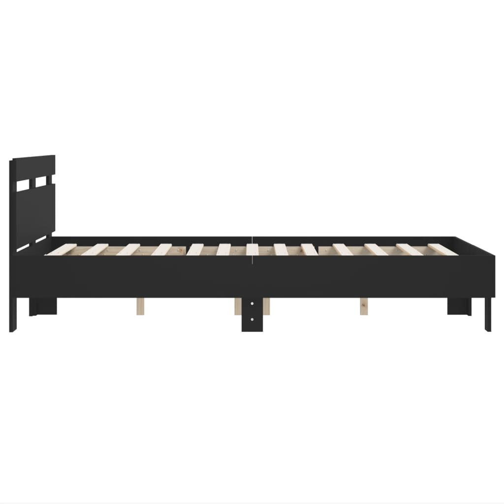 Giroletto Con Testiera Nero 120x190 Cm In Legno Multistrato - Image 6
