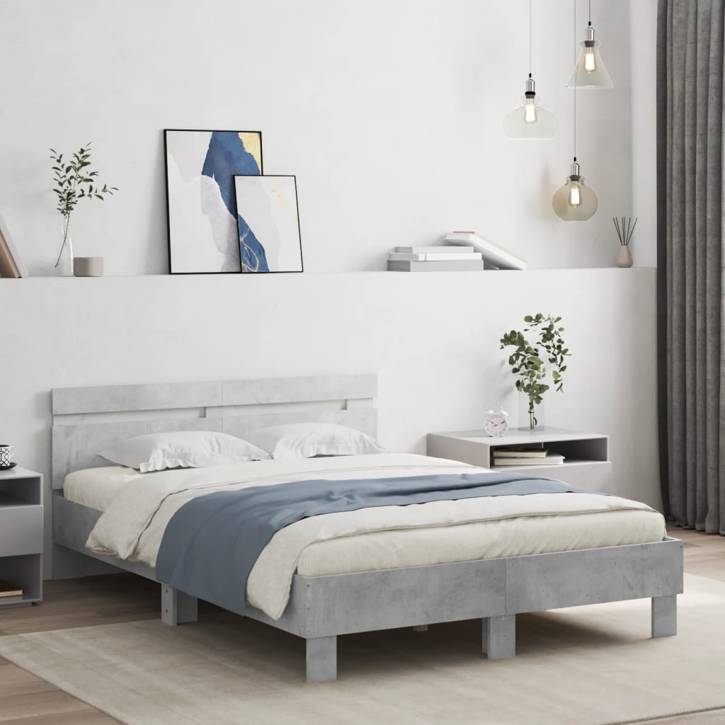 Giroletto Testiera Grigio Cemento 120x190 Cm Legno Multistrato
