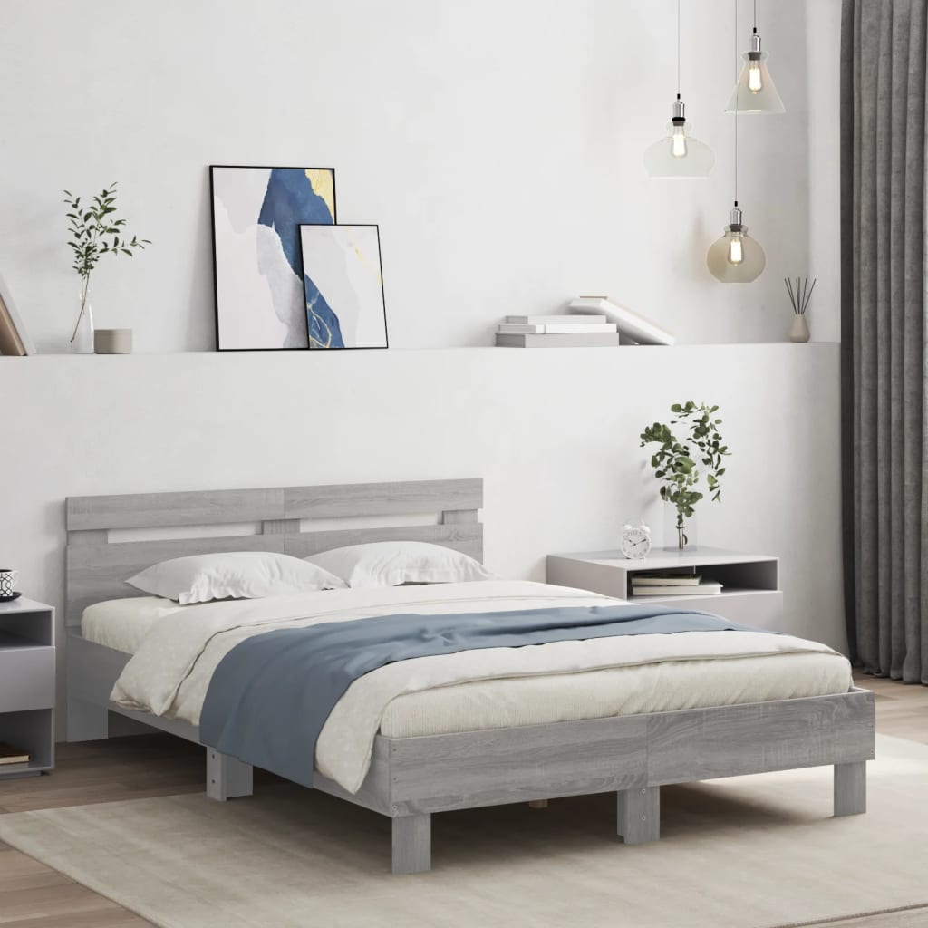 Giroletto Testiera Grigio Sonoma 120x190 Cm Legno Multistrato