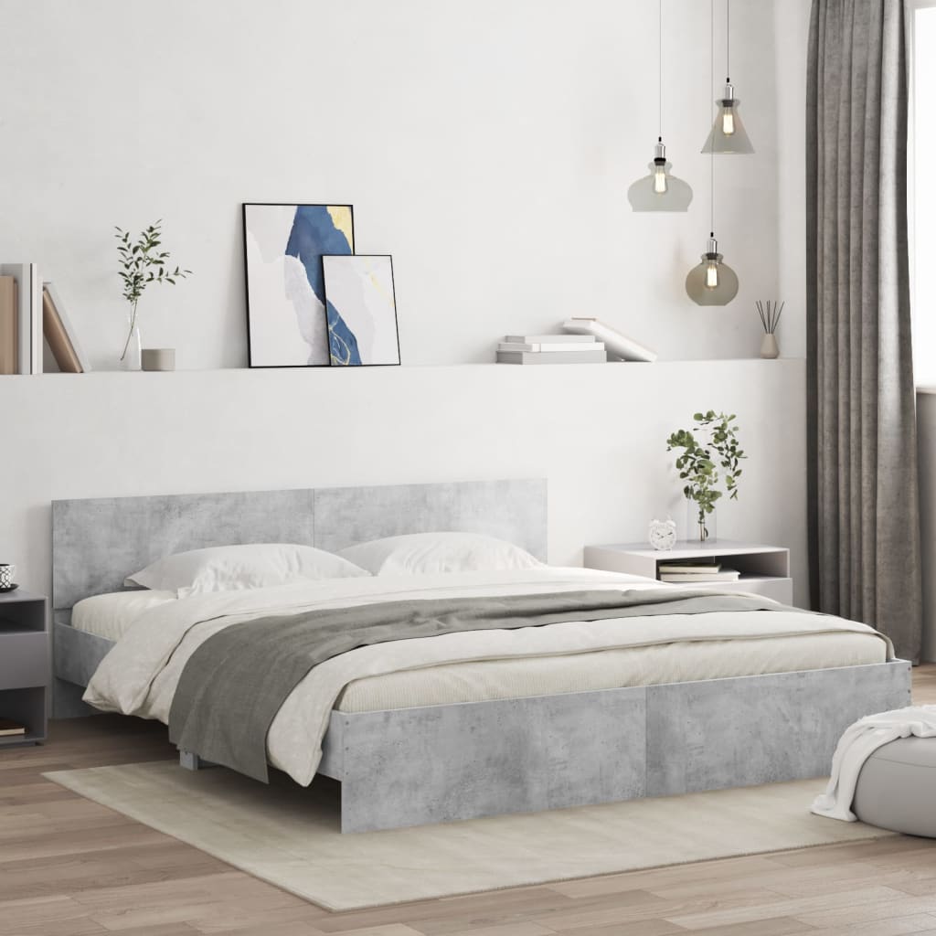 Giroletto Con Testiera Grigio Cemento 180x200 cm