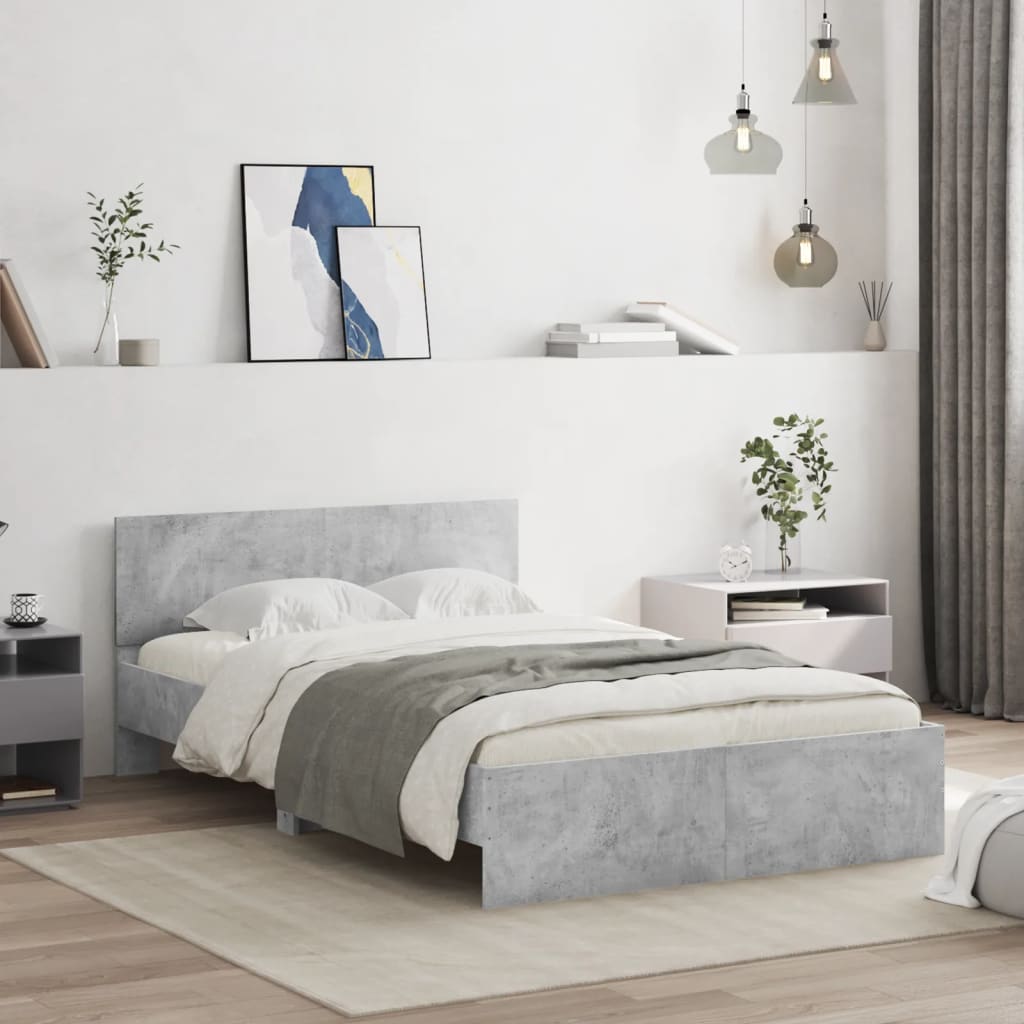 Giroletto Con Testiera Grigio Cemento 135x190 cm