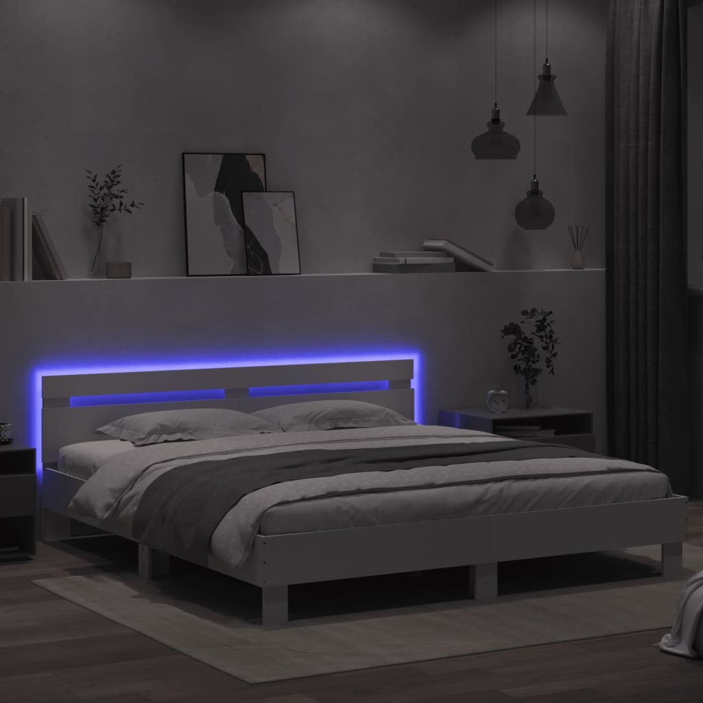 Giroletto Con Testiera E Led Bianco 160x200 cm - Image 4