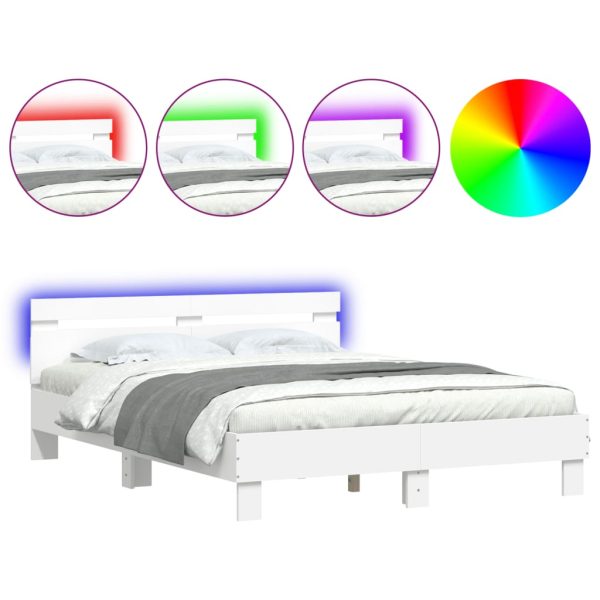 Giroletto Con Testiera E Led Bianco 140x190 cm - Image 2