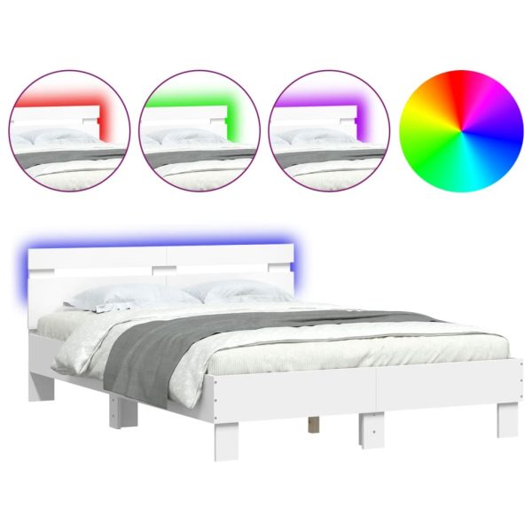 Giroletto Con Testiera E Led Bianco 135x190 cm - Image 2
