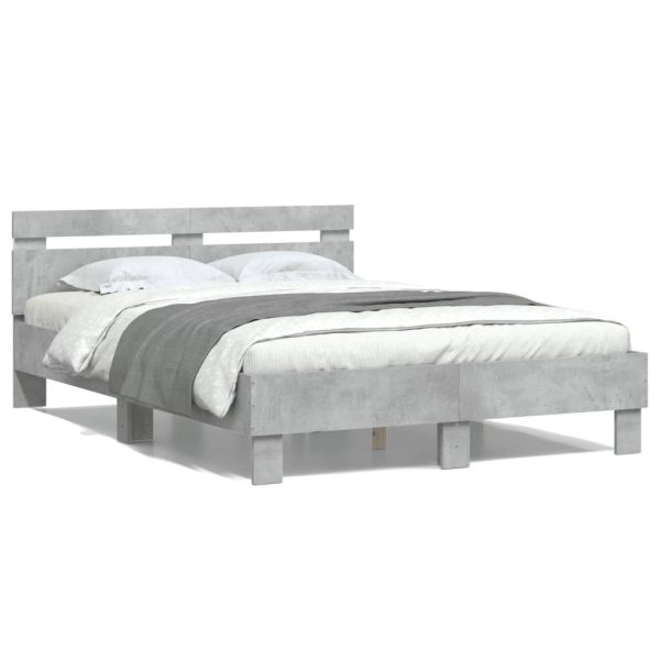 Giroletto Con Testiera E Led Grigio Cemento 135x190 cm - Image 5