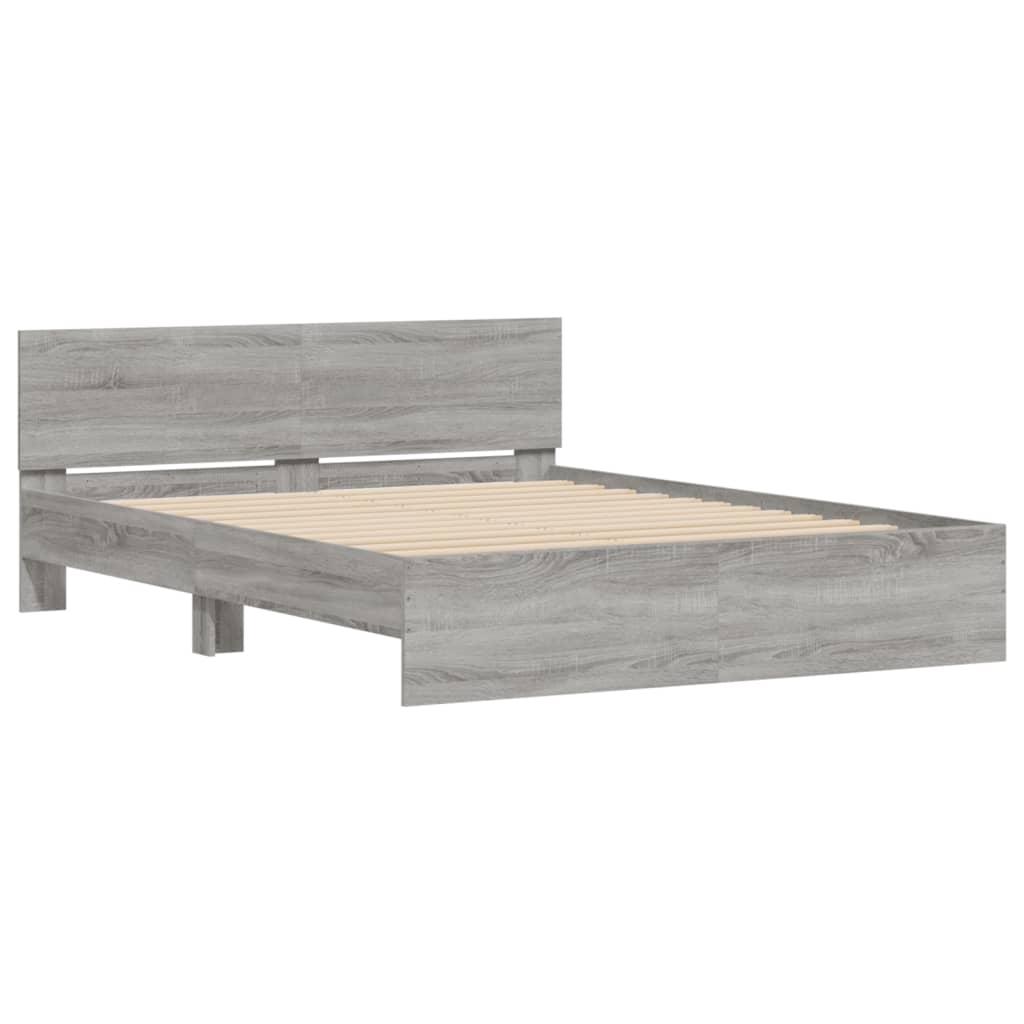 Giroletto Con Testiera E Led Grigio Sonoma 160x200 cm - Image 6