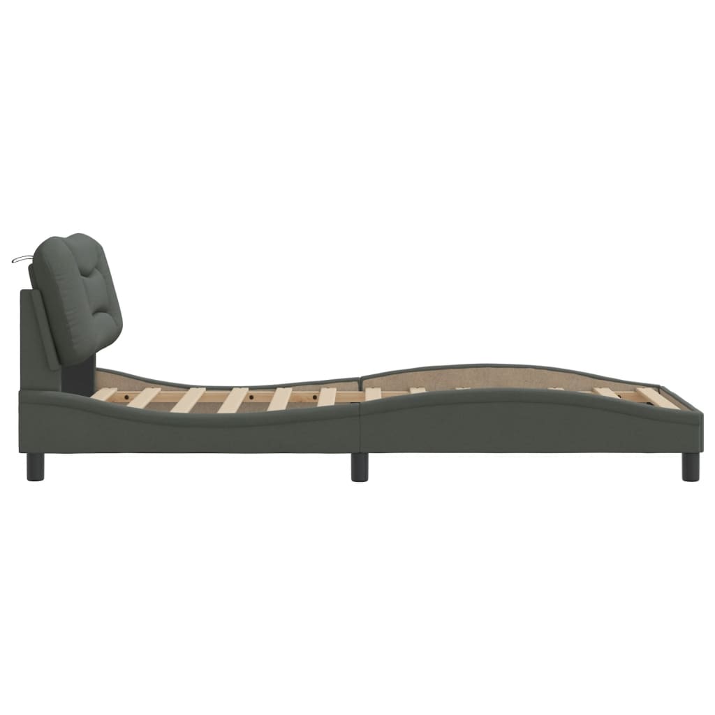 Giroletto Senza Materasso Grigio Scuro 80x200 Cm Tessuto - Image 5