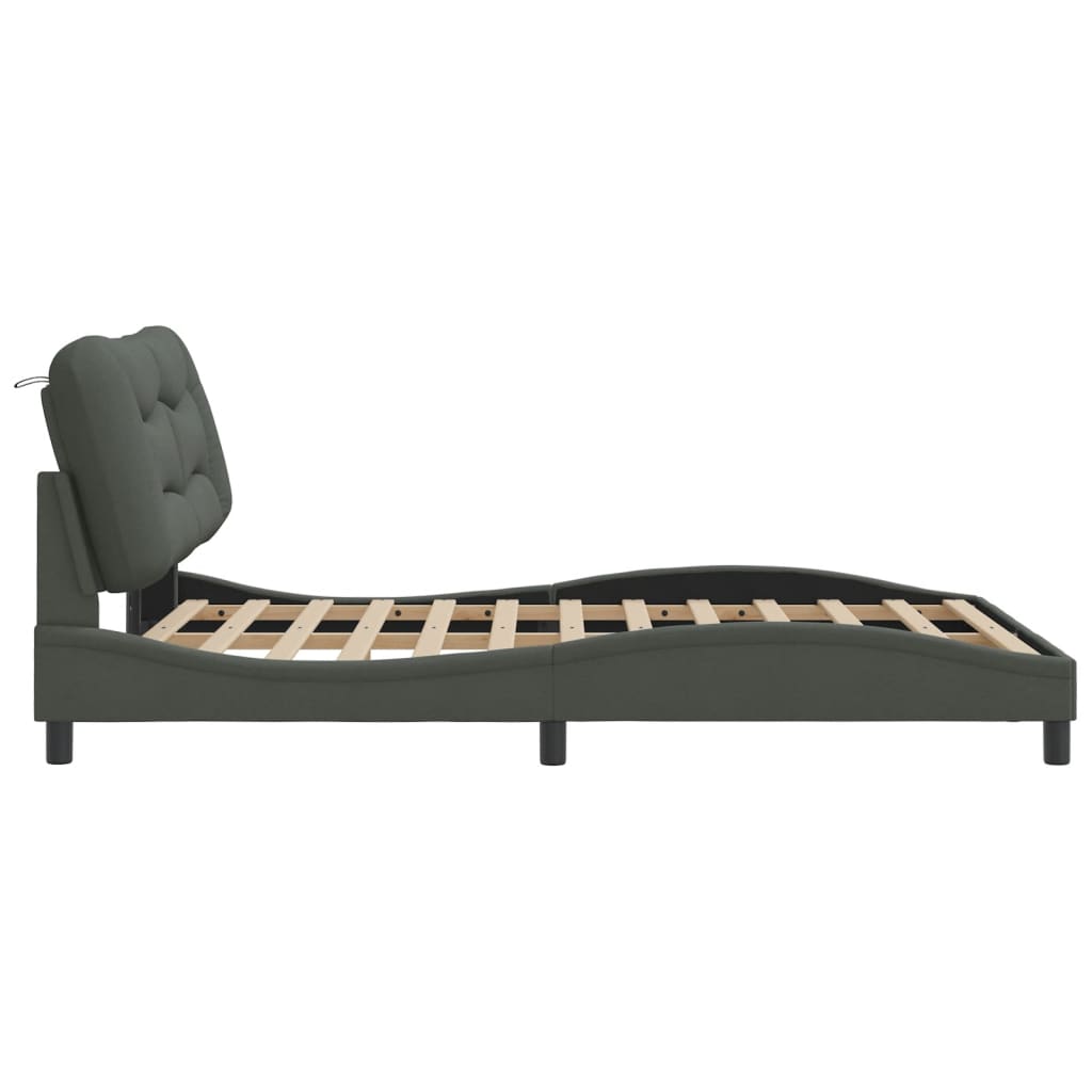 Giroletto Senza Materasso Grigio Scuro 140x190 Cm Tessuto - Image 5