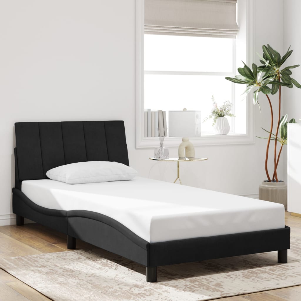 Giroletto Senza Materasso Nero 100x200 Cm In Velluto