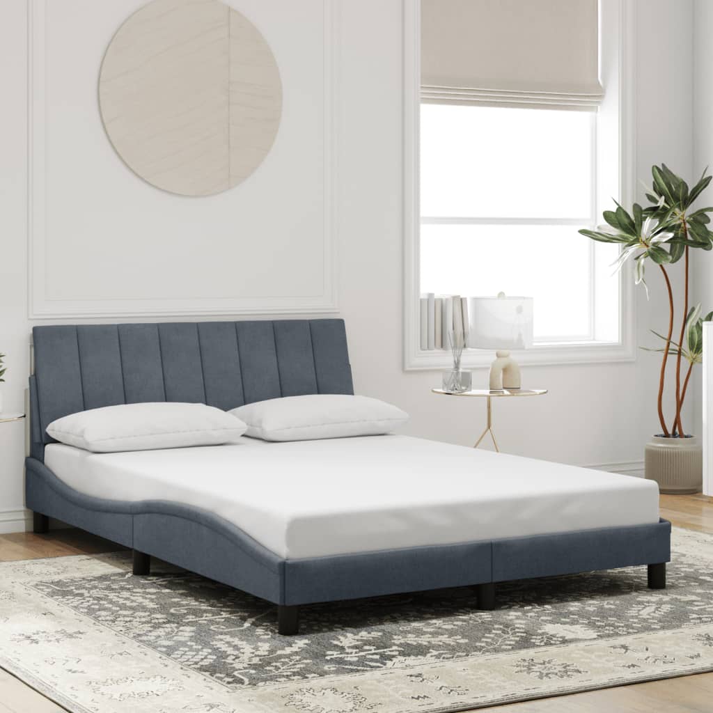 Giroletto Senza Materasso Grigio Scuro 120x200 Cm Velluto