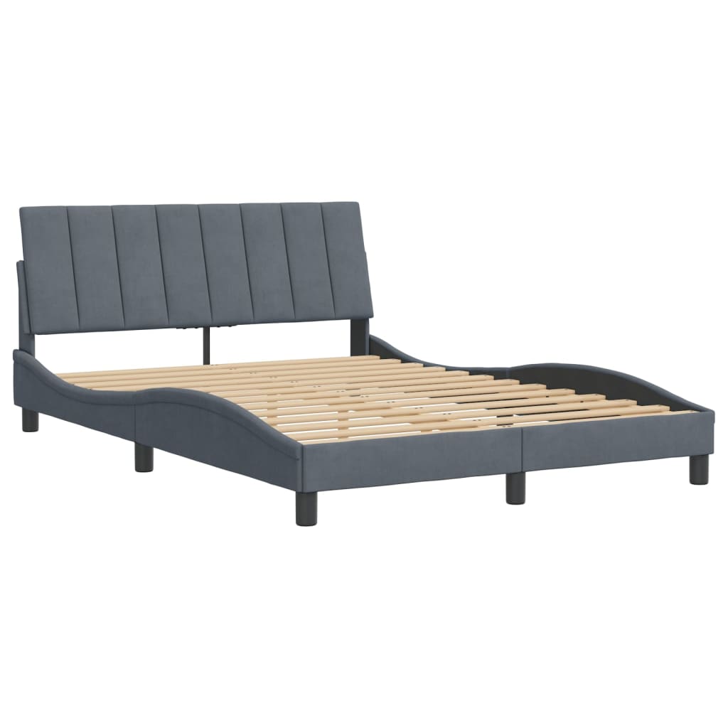 Giroletto Senza Materasso Grigio Scuro 120x200 Cm Velluto - Image 3