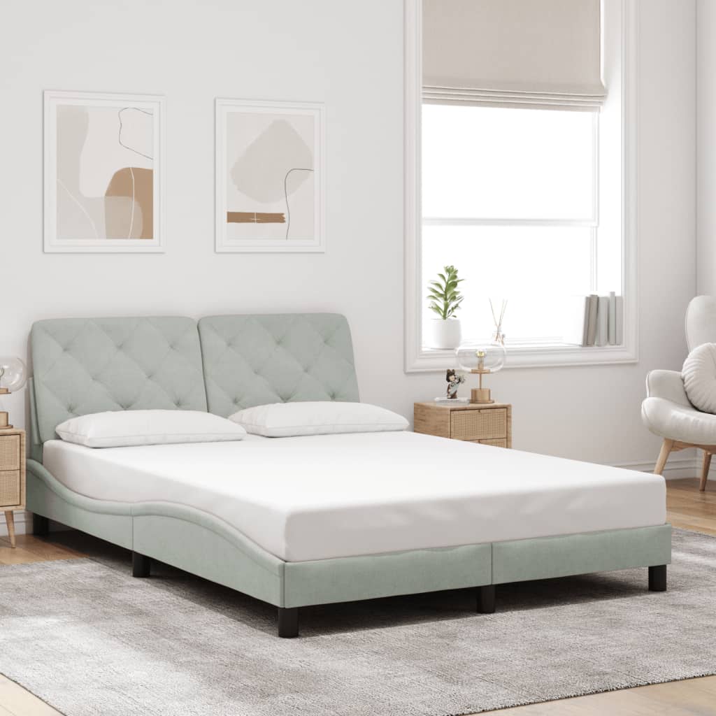 Giroletto Senza Materasso Grigio Chiaro 120x200 Cm Velluto
