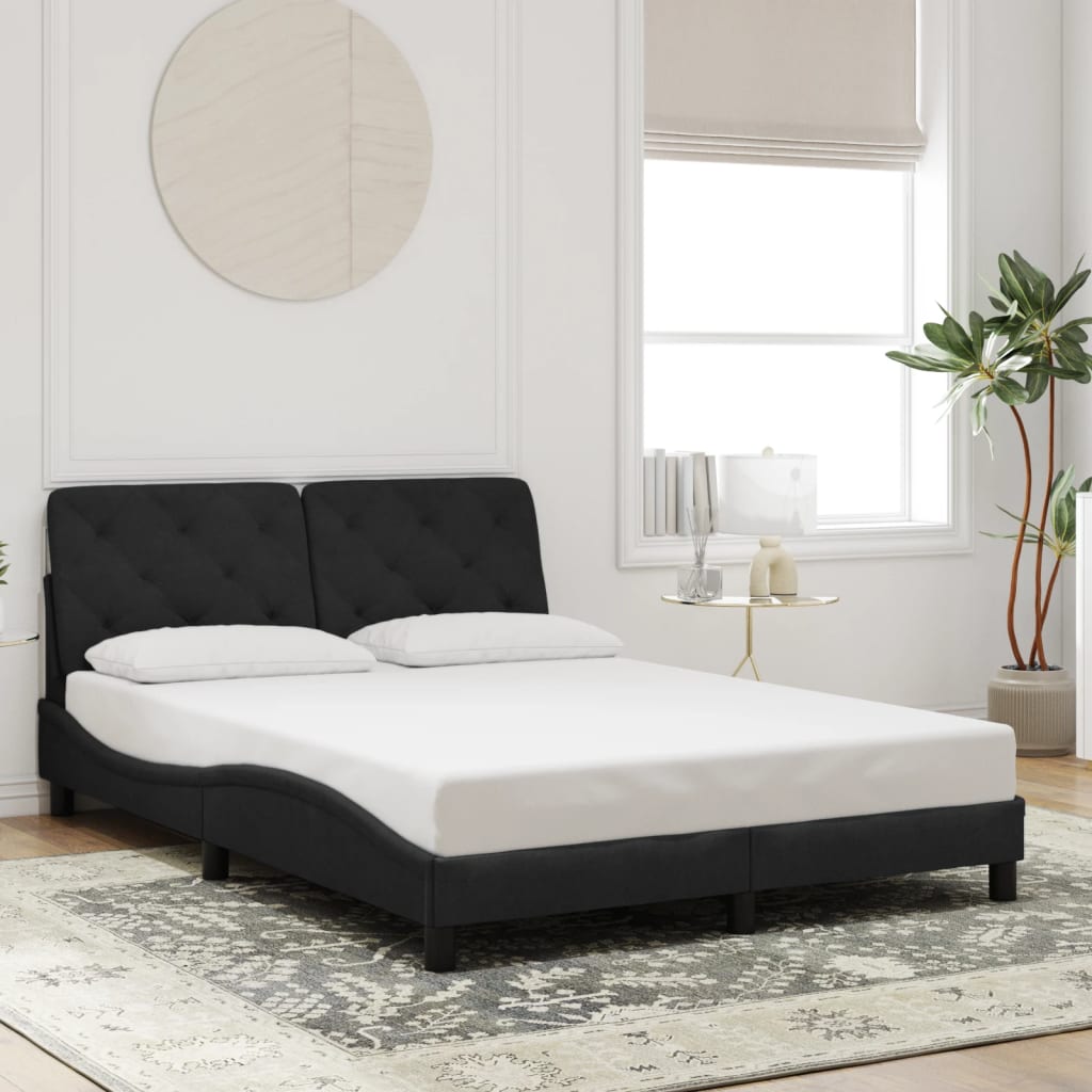 Giroletto Senza Materasso Nero 140x190 Cm In Velluto