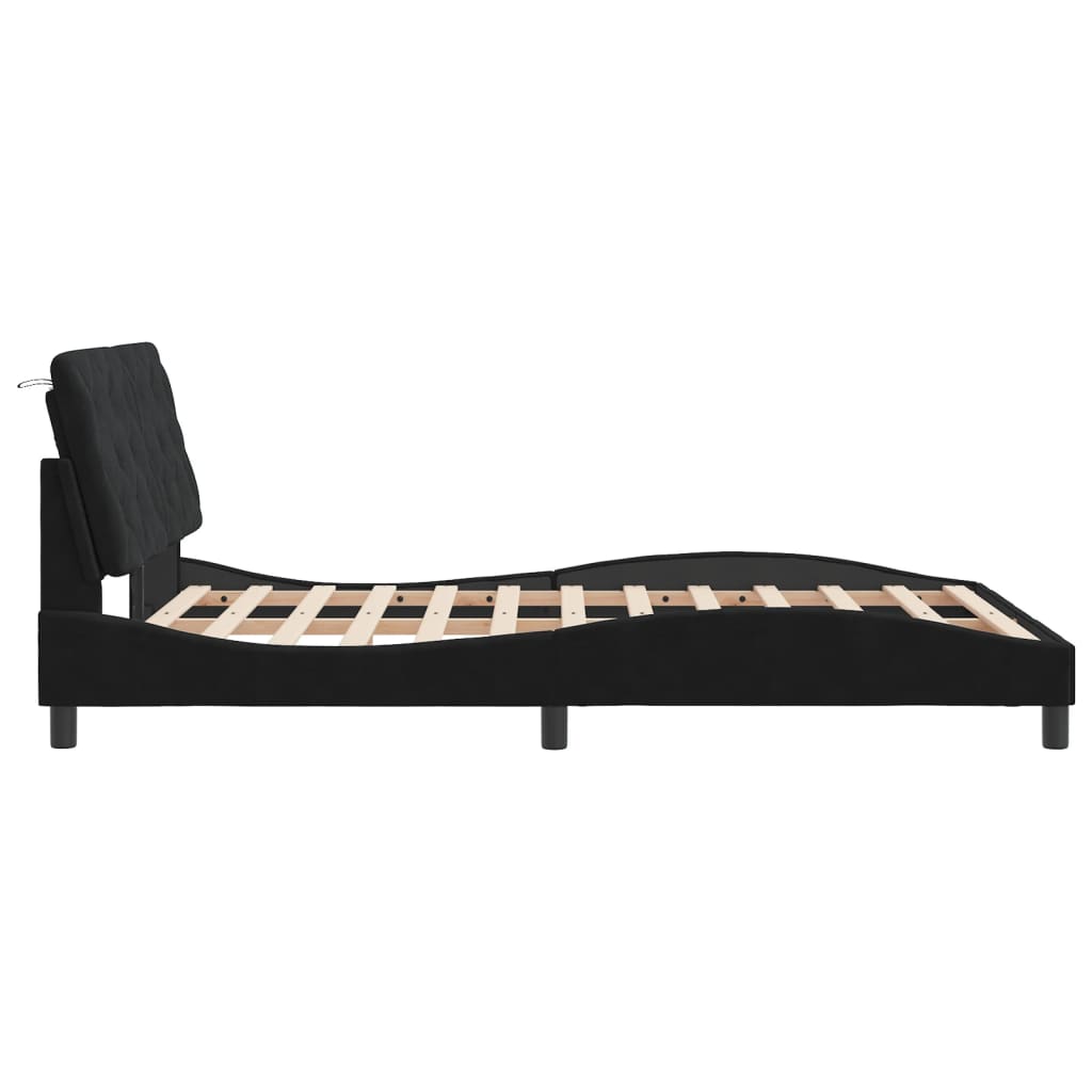Giroletto Senza Materasso Nero 140x190 Cm In Velluto - Image 6