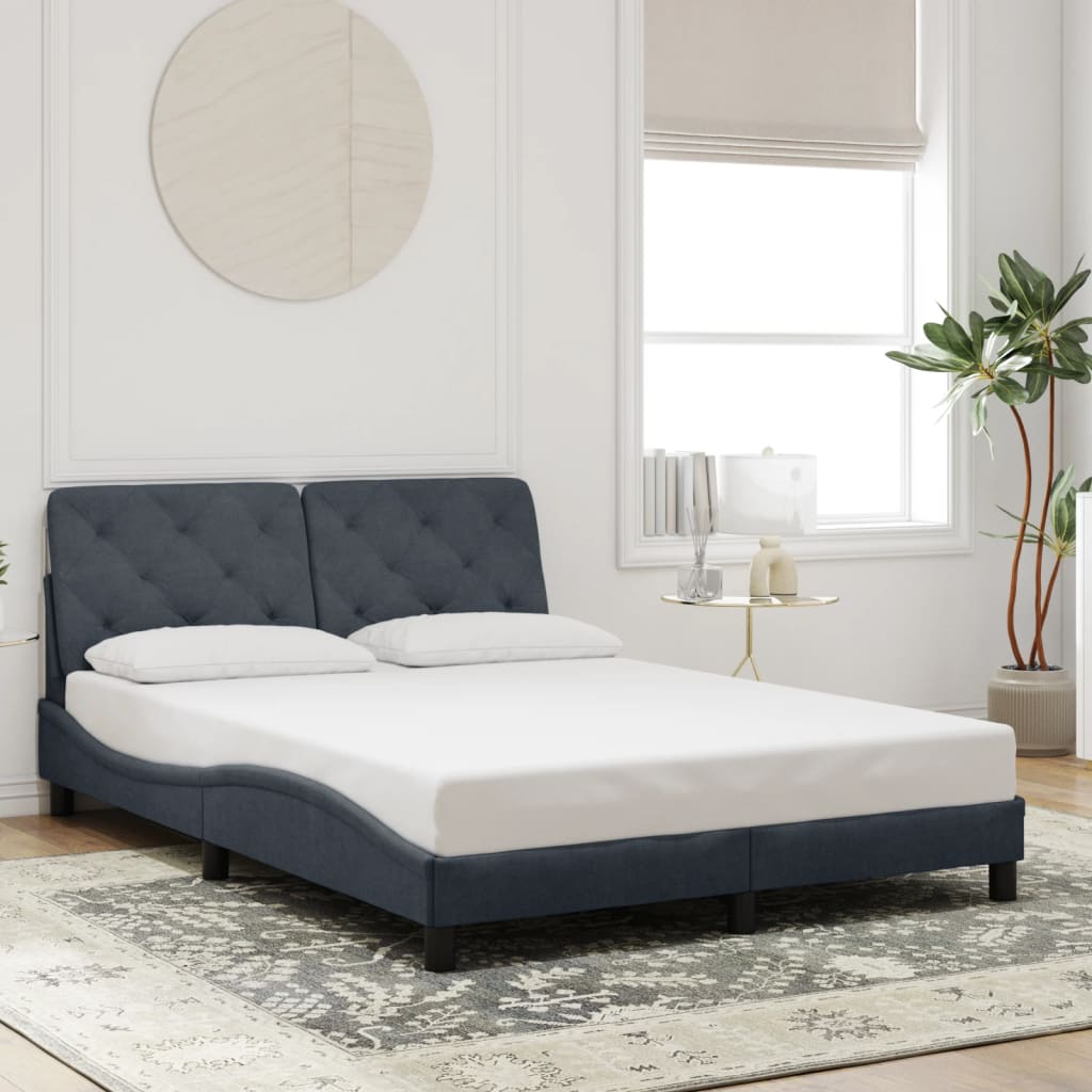Giroletto Senza Materasso Grigio Scuro 140x200 Cm Velluto