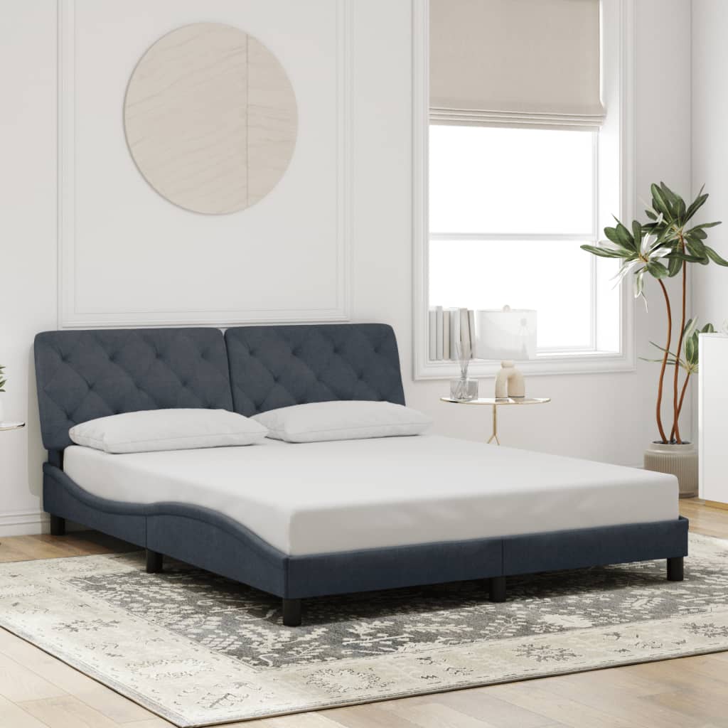Giroletto Senza Materasso Grigio Scuro 160x200 Cm Velluto