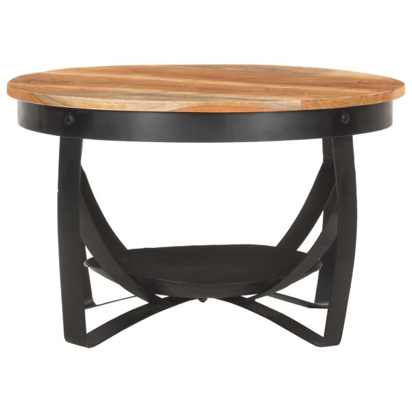 Tavolino Da Salotto Ø68x43 Cm In Legno Massello Di Acacia - Image 3