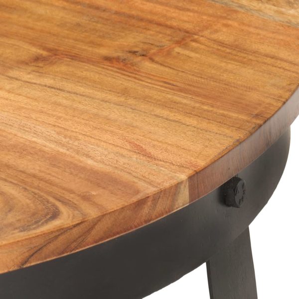 Tavolino Da Salotto Ø68x43 Cm In Legno Massello Di Acacia - Image 5