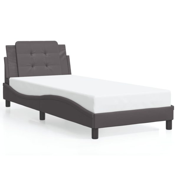 Giroletto Con Testiera Crema 90x200 Cm In Similpelle - Image 2