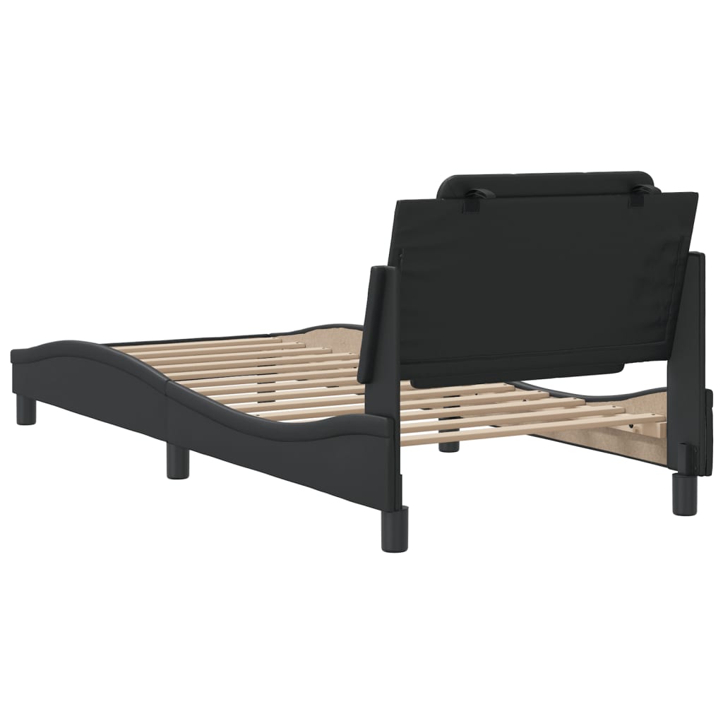 Giroletto Con Testiera Nero 100x200 Cm In Similpelle - Image 6
