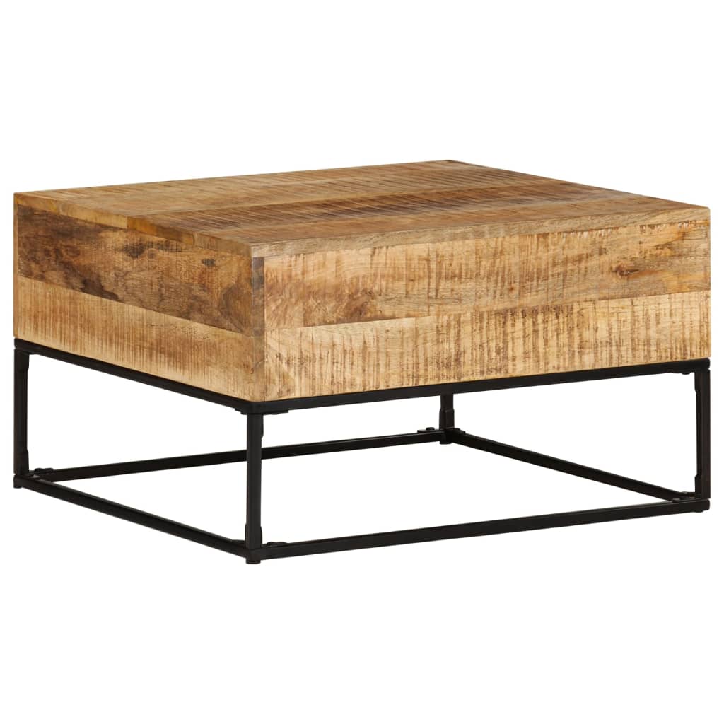 Tavolino Da Salotto 68x68x41 Cm In Legno Di Mango Grezzo