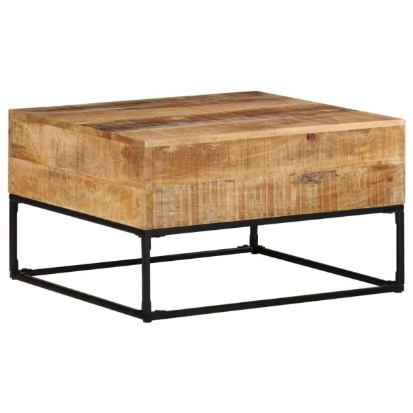 Tavolino Da Salotto 68x68x41 Cm In Legno Di Mango Grezzo - Image 5