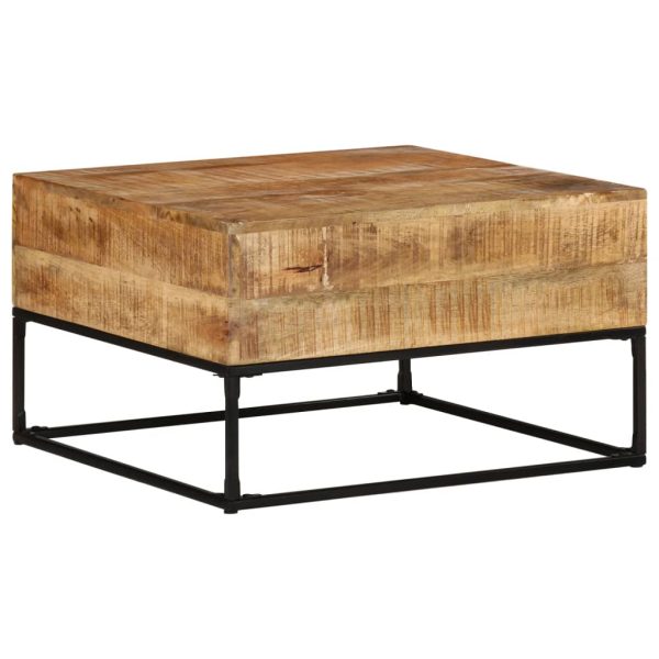 Tavolino Da Salotto 68x68x41 Cm In Legno Di Mango Grezzo - Image 6