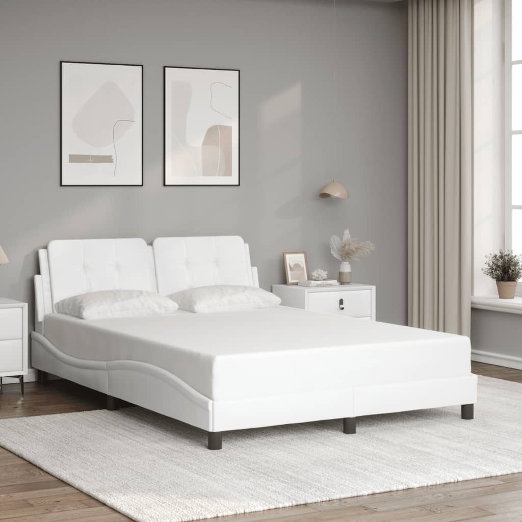 Giroletto Con Testiera Bianco 140x200 Cm In Similpelle