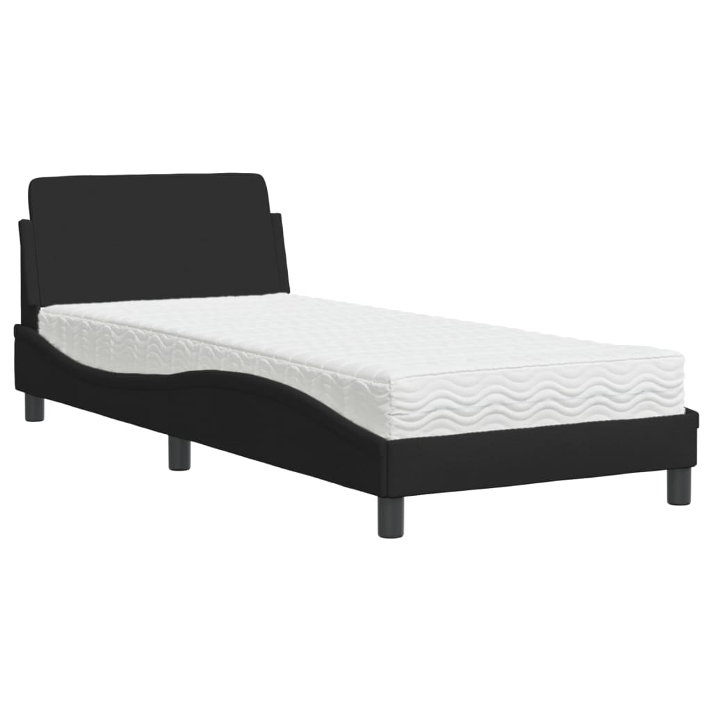 Letto Con Materasso Nero 90x190 Cm In Tessuto - Image 2