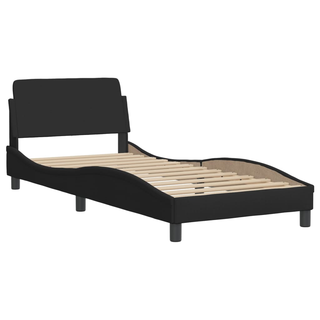 Letto Con Materasso Nero 90x190 Cm In Tessuto - Image 4