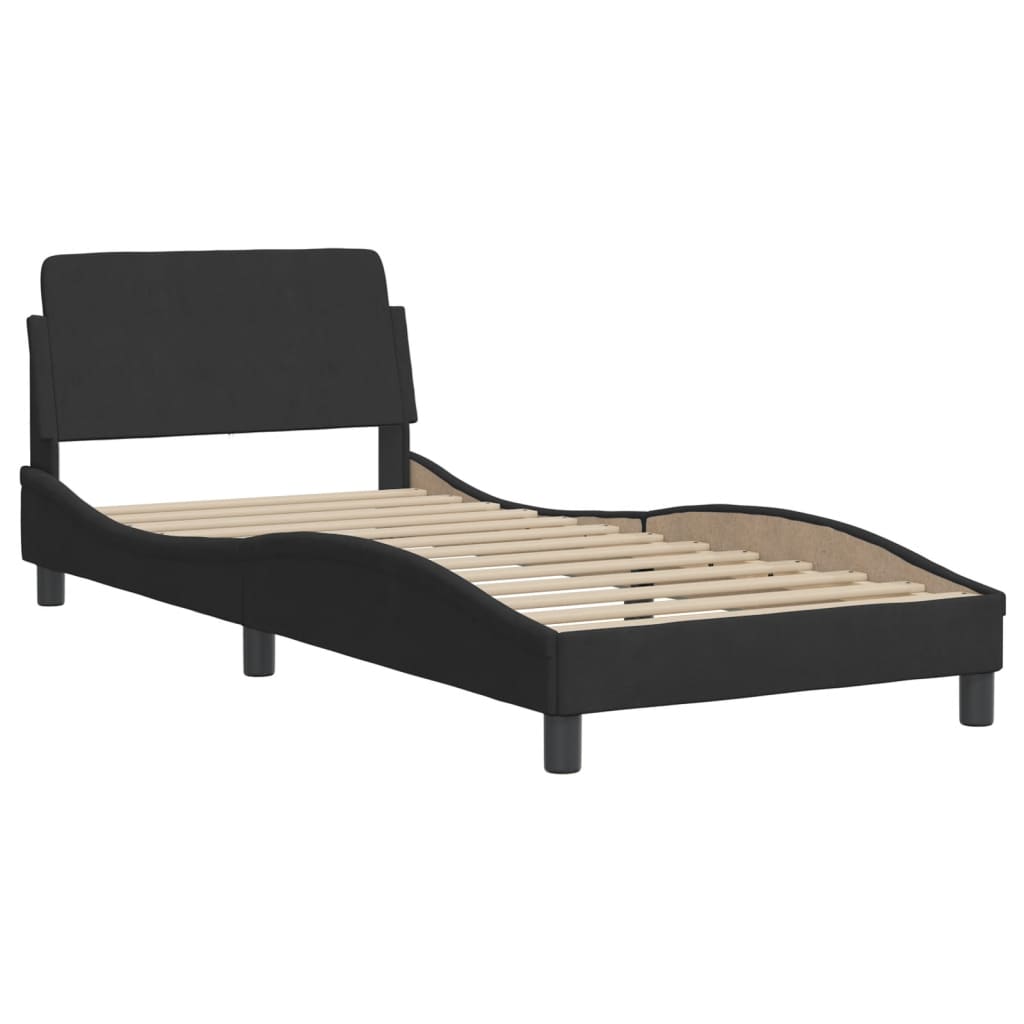 Letto Con Materasso Nero 90x190 Cm In Velluto - Image 4