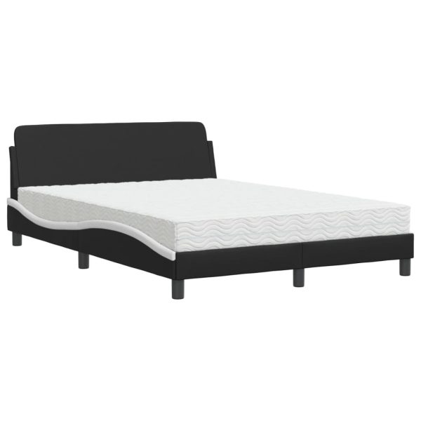 Letto Con Materasso Nero E Bianco 120x200 Cm In Similpelle - Image 2