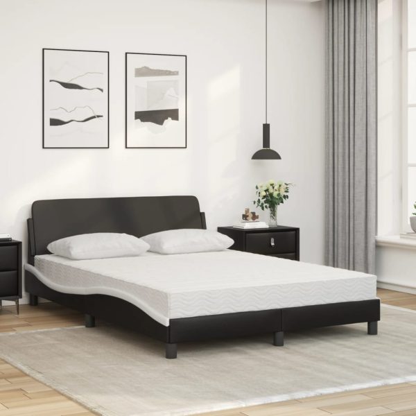 Letto Con Materasso Nero E Bianco 120x200 Cm In Similpelle - Image 3