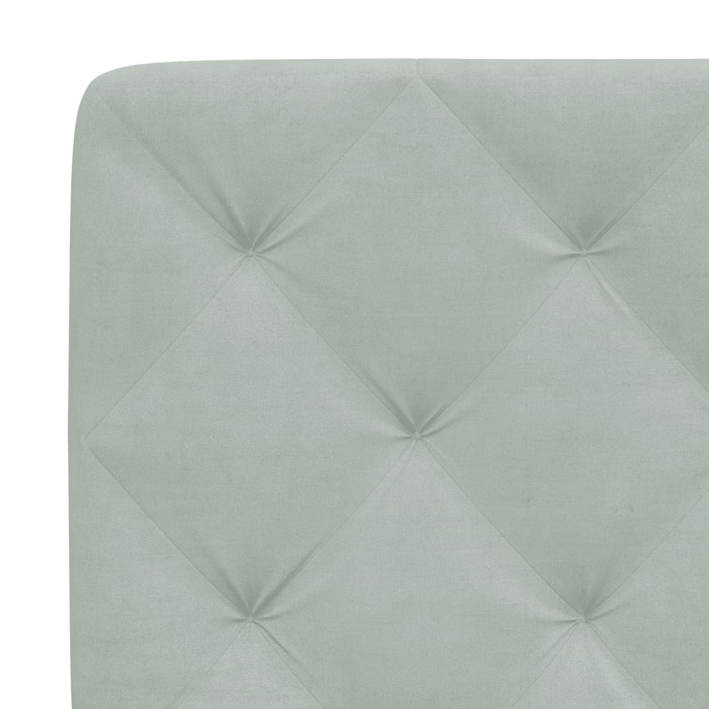 Letto Con Materasso Grigio Chiaro 80x200 Cm In Velluto - Image 6