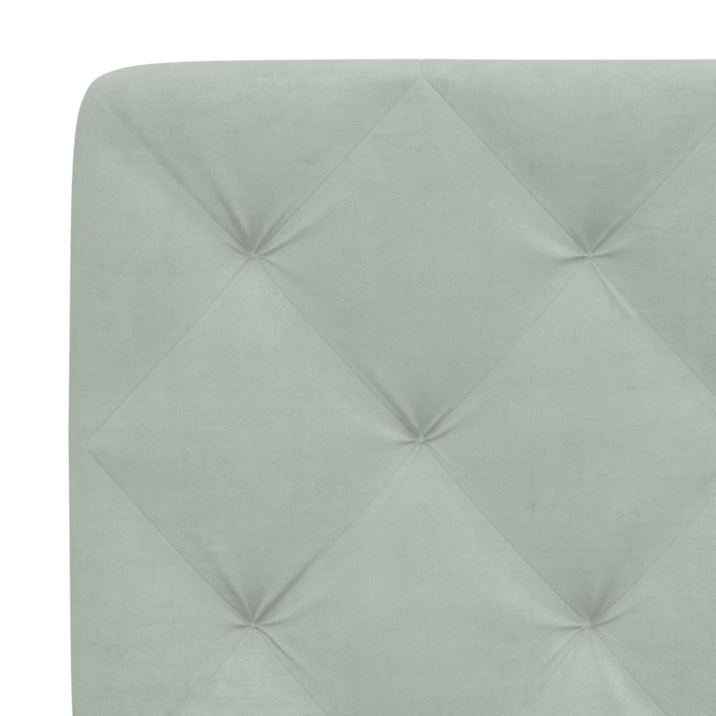 Letto Con Materasso Grigio Chiaro 140x190 Cm In Velluto - Image 6
