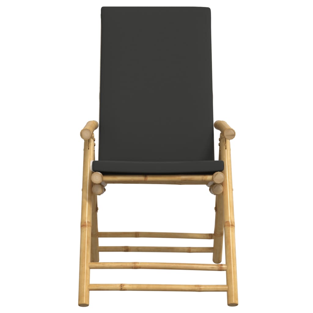 Set Da Bistrot Pieghevole 3pz Con Cuscini Grigio Scuro Bambù - Image 6