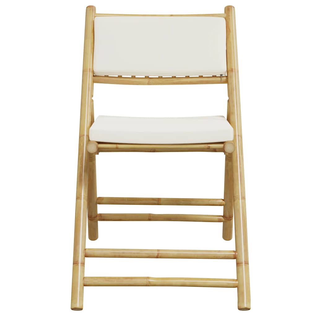 Set Da Bistrot Pieghevole 3 Pz Cuscini Bianco Crema In Bambù - Image 6