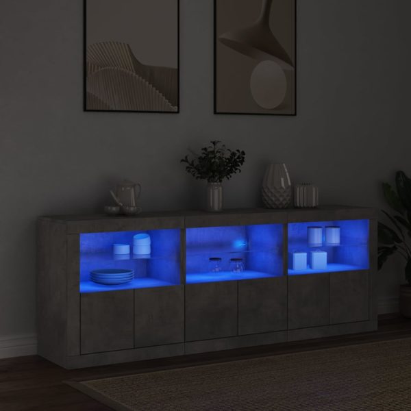 Credenza Con Luci Led Grigio Cemento 181,5x37x67 cm - Image 3